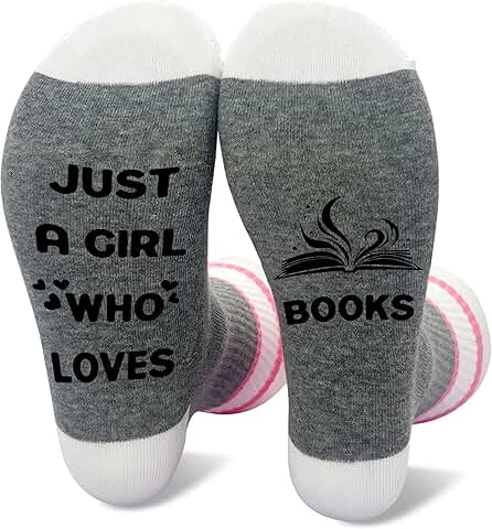 Funny Book Lover Socks for Women and Girls