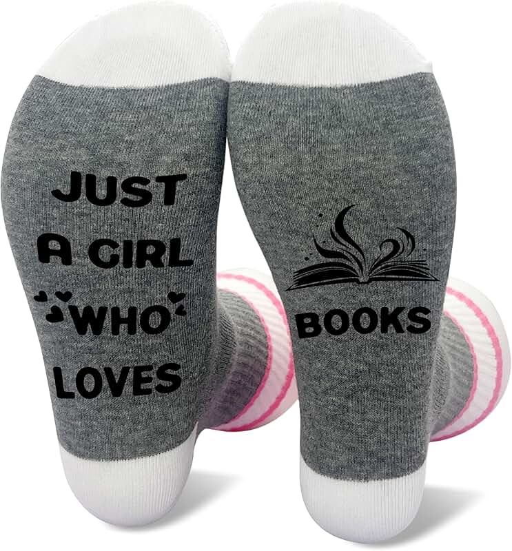 Funny Book Lover Socks for Women and Girls