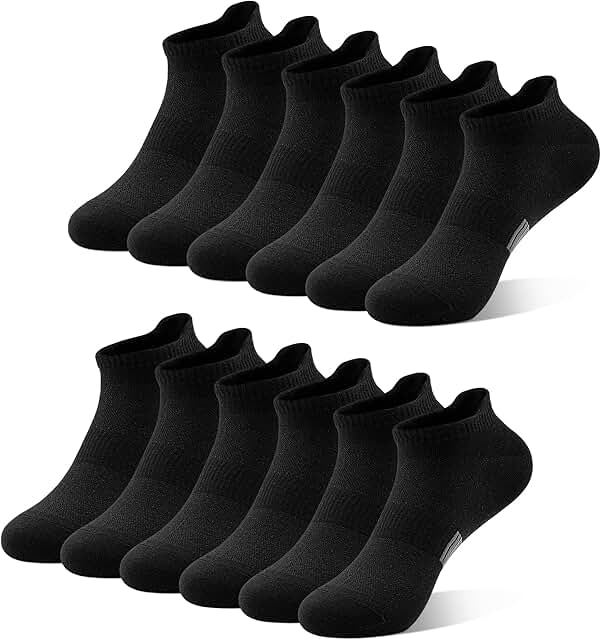 Six Pairs of Women's Ankle Athletic Socks