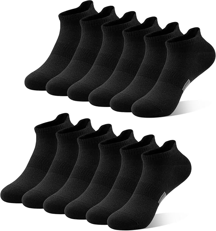 Six Pairs of Women's Ankle Athletic Socks