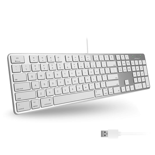 Ultra-Slim Wired USB Keyboard for Mac with Numeric Keypad