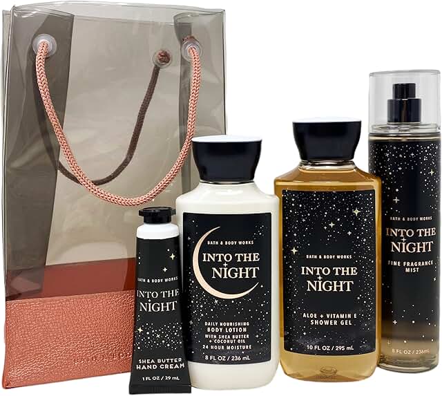 Bath and Body Works Night Gift Set with Lotion, Shower Gel, Fragrance Mist, and Hand Cream