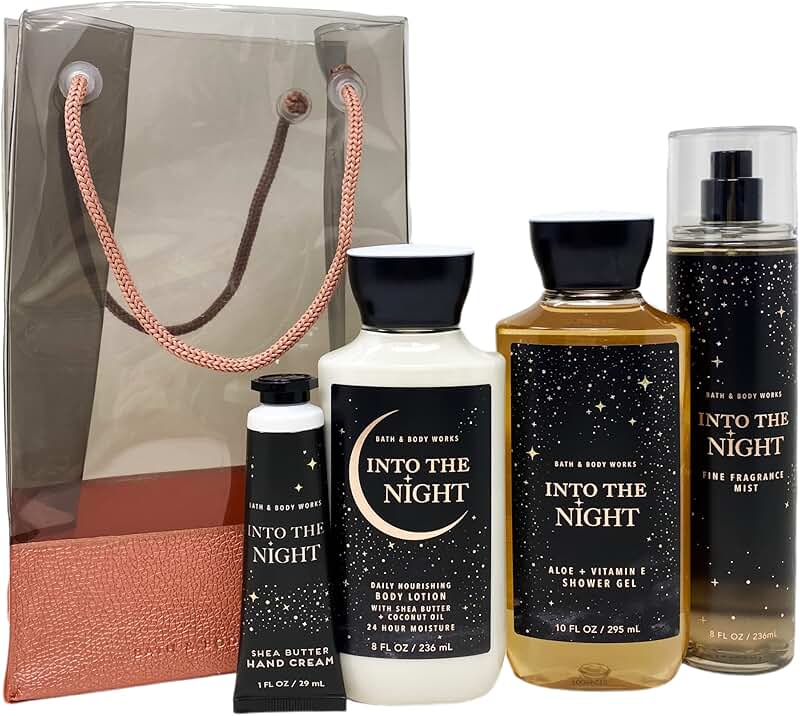 Bath and Body Works Night Gift Set with Lotion, Shower Gel, Fragrance Mist, and Hand Cream
