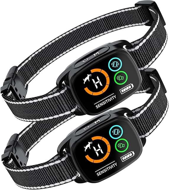 Rechargeable Dog Bark Collar Set with Adjustable Sensitivity