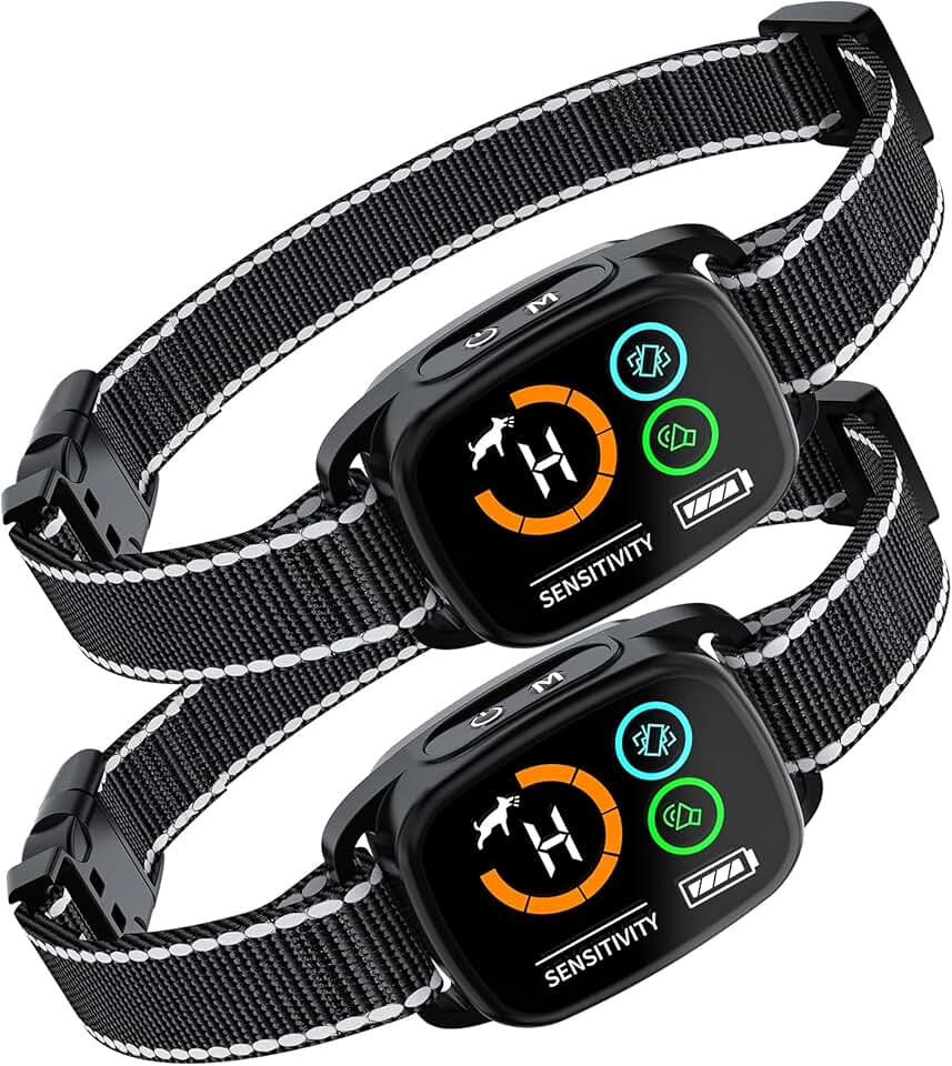 Rechargeable Dog Bark Collar Set with Adjustable Sensitivity