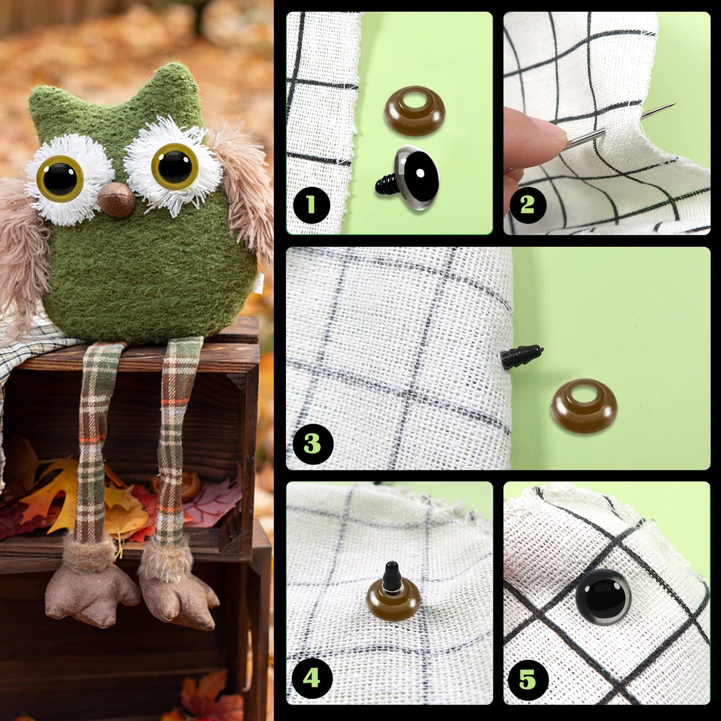 Colorful Safety Eyes Set 140pcs 10-18mm for Dolls and Amigurumis