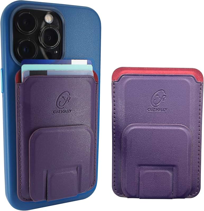 Faux Leather Card Holder Wallet with Kickstand for iPhone 12-14 Pro