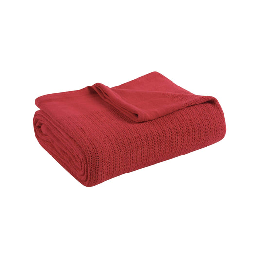 '- an A erican Icon - Soft Ther al W 100% Cotton Blanket Full/Queen Size (90 x 90 ), Scarlet