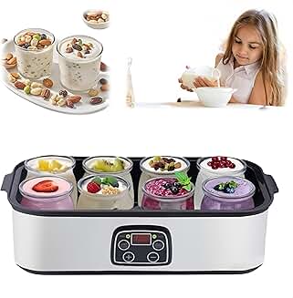 Probiotic Yogurt Maker with 8 Jars and Adjustable Settings