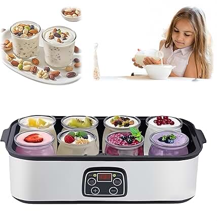Probiotic Yogurt Maker with 8 Jars and Adjustable Settings