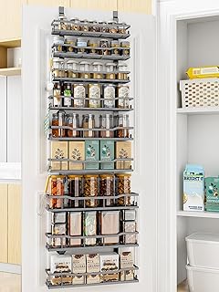 9-Tier Over Door Pantry Organizer with Adjustable Baskets