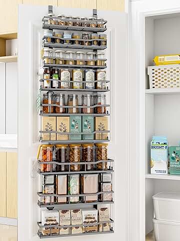 9-Tier Over Door Pantry Organizer with Adjustable Baskets