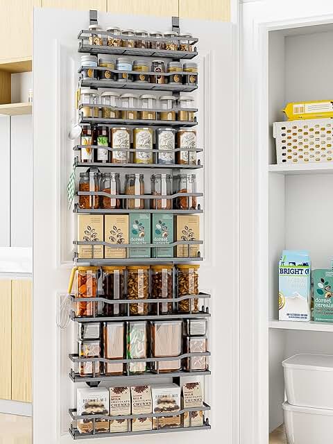 9-Tier Over Door Pantry Organizer with Adjustable Baskets