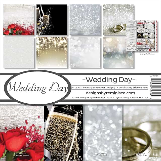 Multicolor 12x12 Wedding Scrapbook Collection Kit