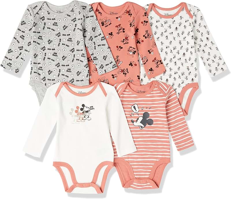 Unisex Baby Long-Sleeve Bodysuits Pack of 5