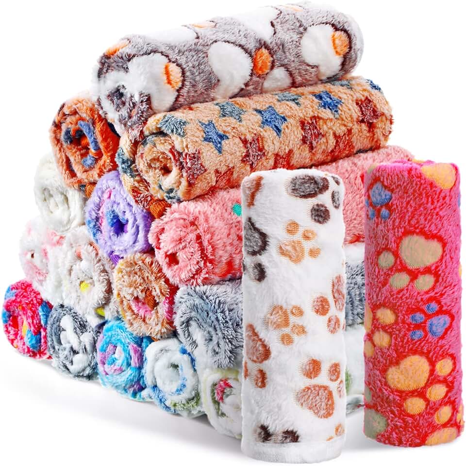 Soft fleece pet blanket with cute prints for dogs and cats