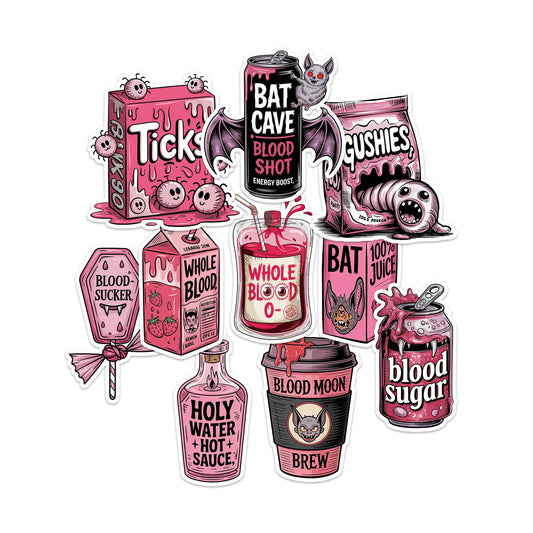 Halloween Vampire Stickers Pack with 10 Pieces
