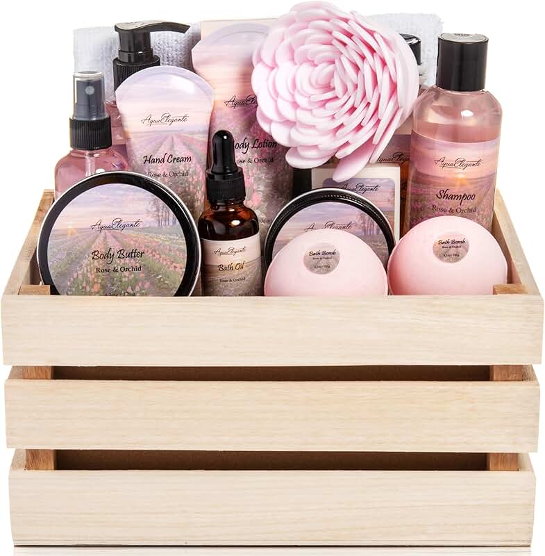 Luxury Bath Spa Gift Set with Rose Oil and Orchid