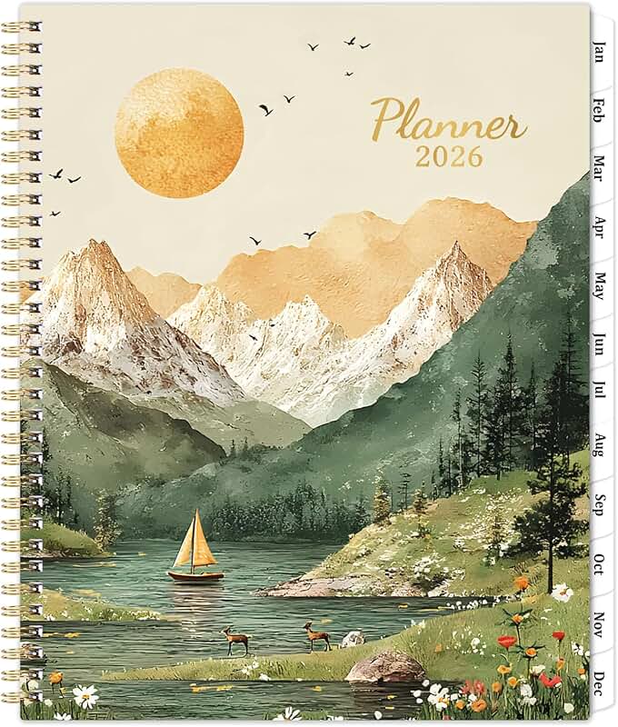 2026 Weekly and Monthly Planner with Tabs and Pocket