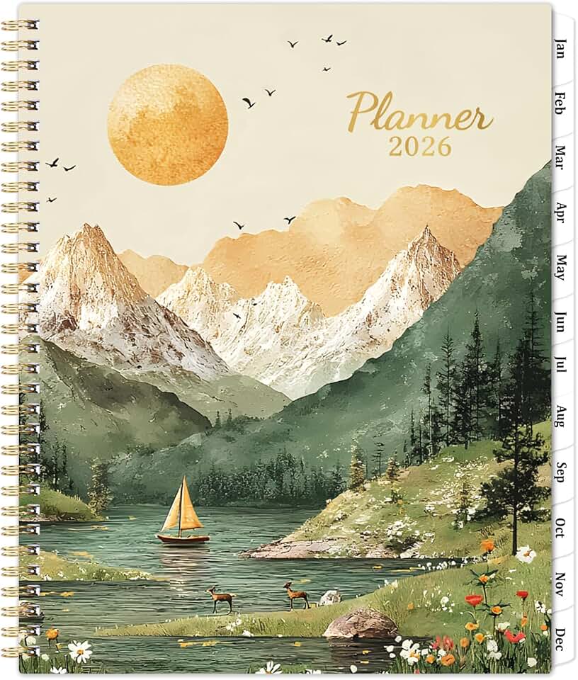 2026 Weekly and Monthly Planner with Tabs and Pocket