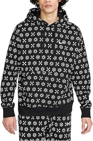 Men's Monogram Fleece Hoodie in Black and Multi-Color