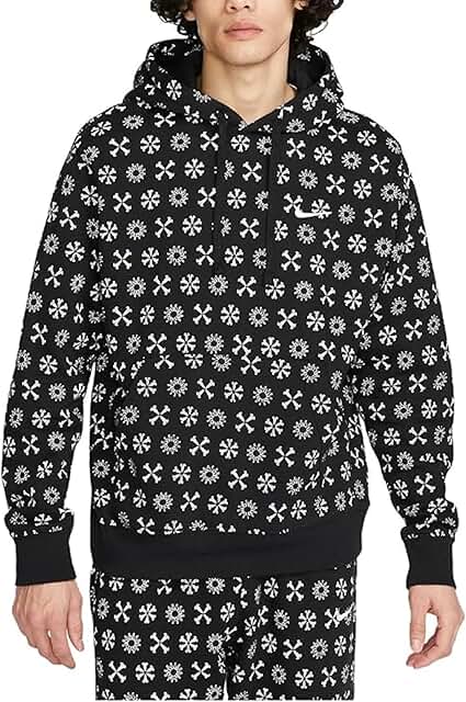 Men's Monogram Fleece Hoodie in Black and Multi-Color