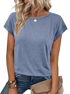 Women's Casual Cap Sleeve T-Shirt for Summer