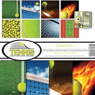 Multicolor 12x12 Inch Tennis Scrapbook Collection
