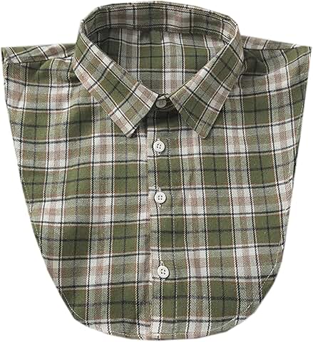 Women's Classic Plaid Fake Collar for Shirts