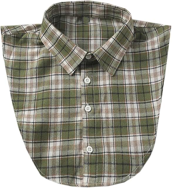 Women's Classic Plaid Fake Collar for Shirts
