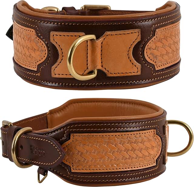 Handmade Western Style Dog Collar with Leather Padding
