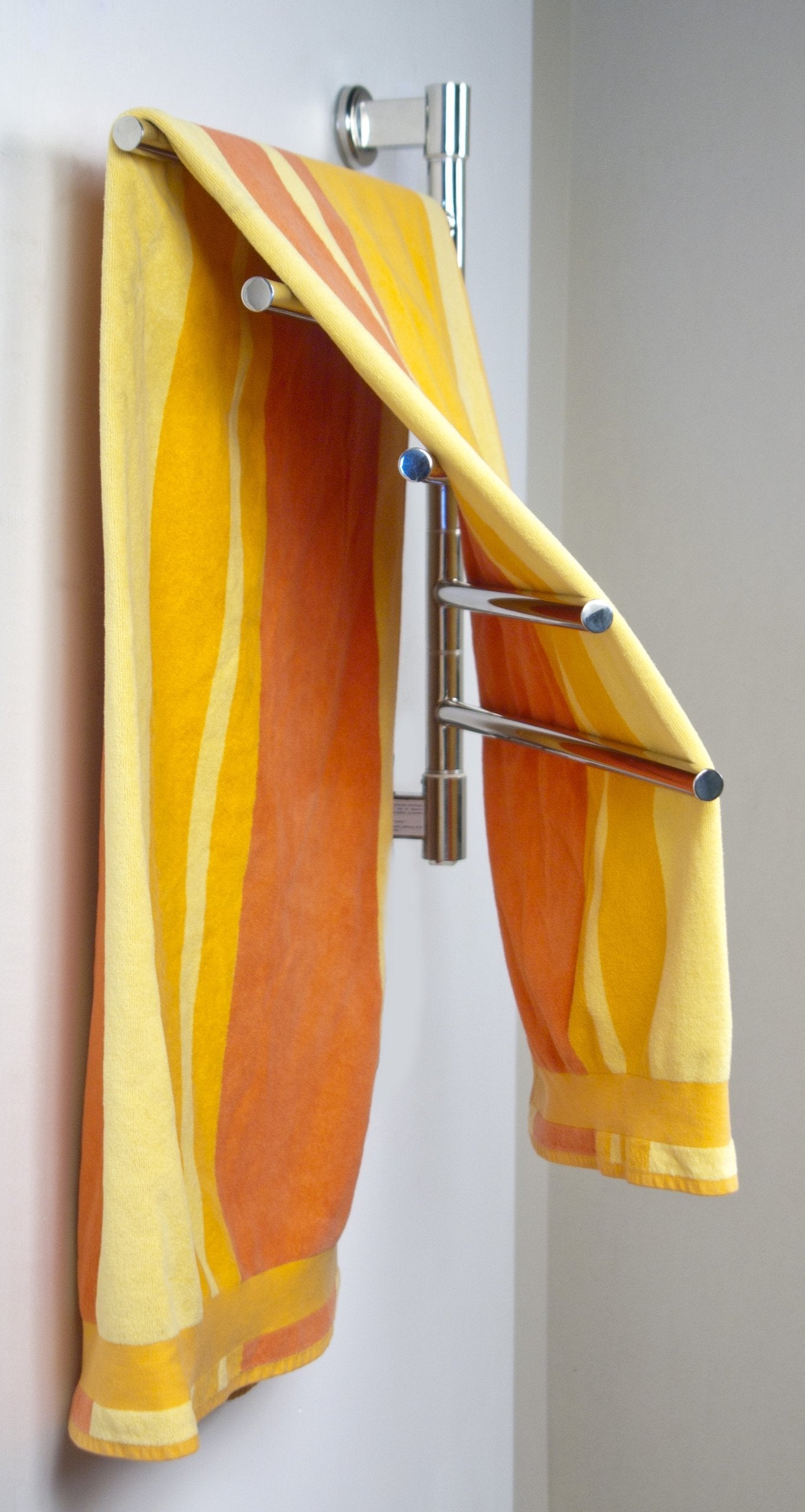 Swivel Medium Jack J-D005P 5-Bar Plug-in Heated Towel Rack in Polished