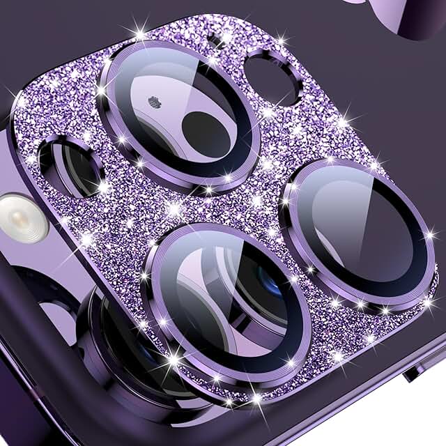 Glitter Metal Ring Camera Lens Protector for iPhone 14 Pro