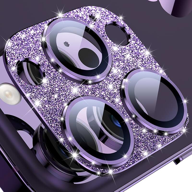 Glitter Metal Ring Camera Lens Protector for iPhone 14 Pro