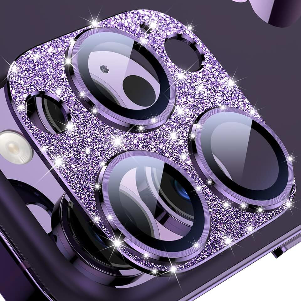 Glitter Metal Ring Camera Lens Protector for iPhone 14 Pro