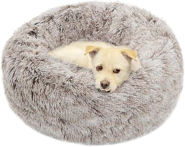 Large Soft Round Dog Bed for Comfort and Anxiety