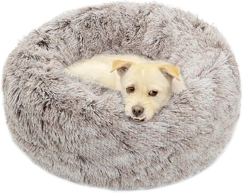 Large Soft Round Dog Bed for Comfort and Anxiety