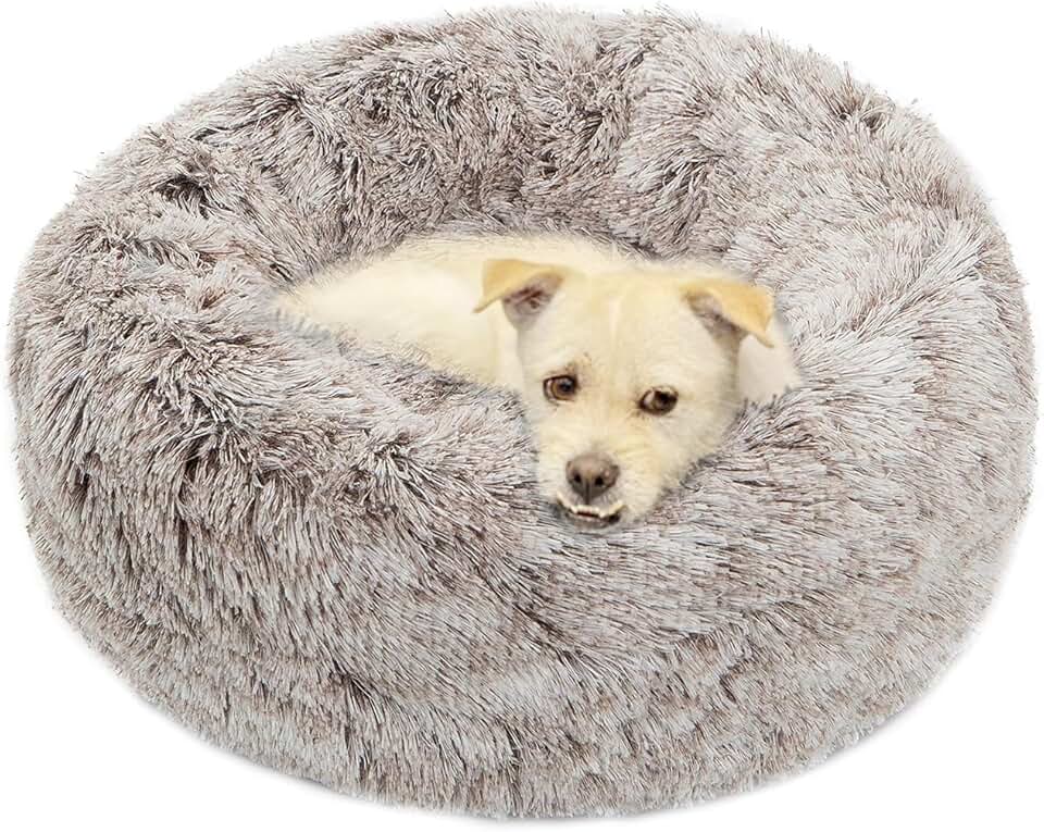 Large Soft Round Dog Bed for Comfort and Anxiety