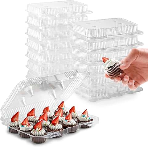 Mini Disposable Plastic Cupcake Containers, 20 Pack