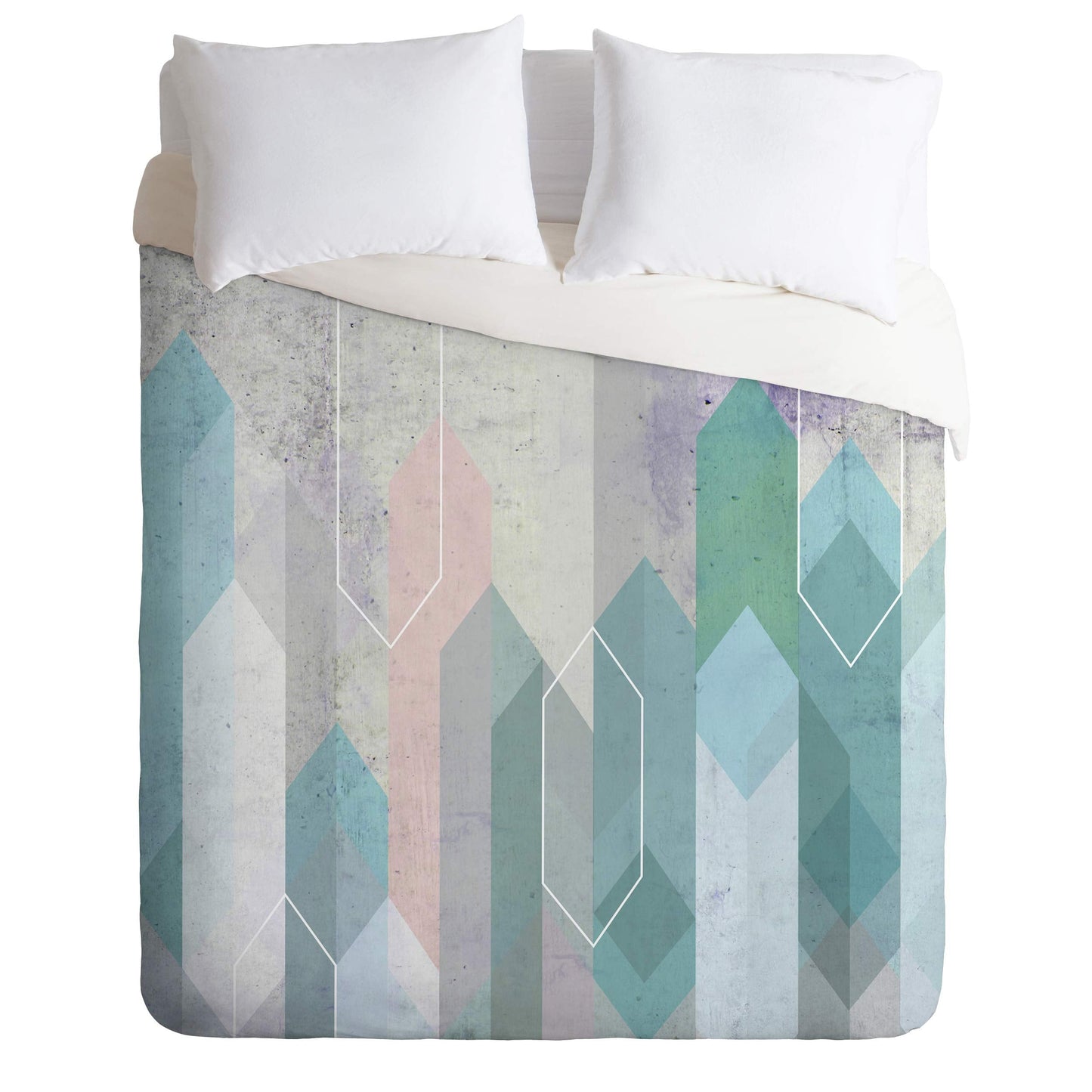 Emmanuela Carratoni Raw Gems Duvet Set with Two Pillow Shams, Queen/Full, Multi