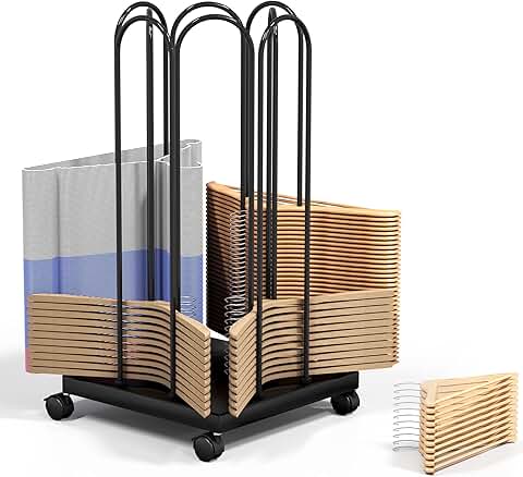 4-Side Clothes Hanger Storage Rack with Wheels