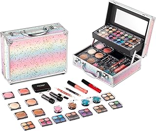 Full Makeup Kit with Rainbow Train Case