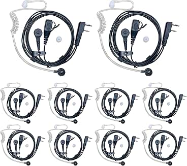 Walkie Talkie Ear Pieces with Mic, 10 Sets