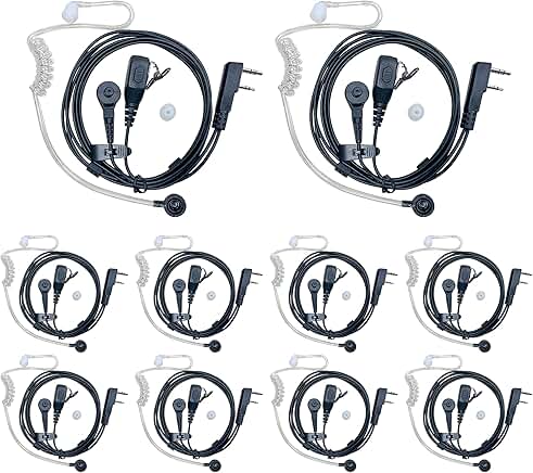 Walkie Talkie Ear Pieces with Mic, 10 Sets