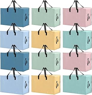 12 Large Multicolor Heavy Duty Storage Bags