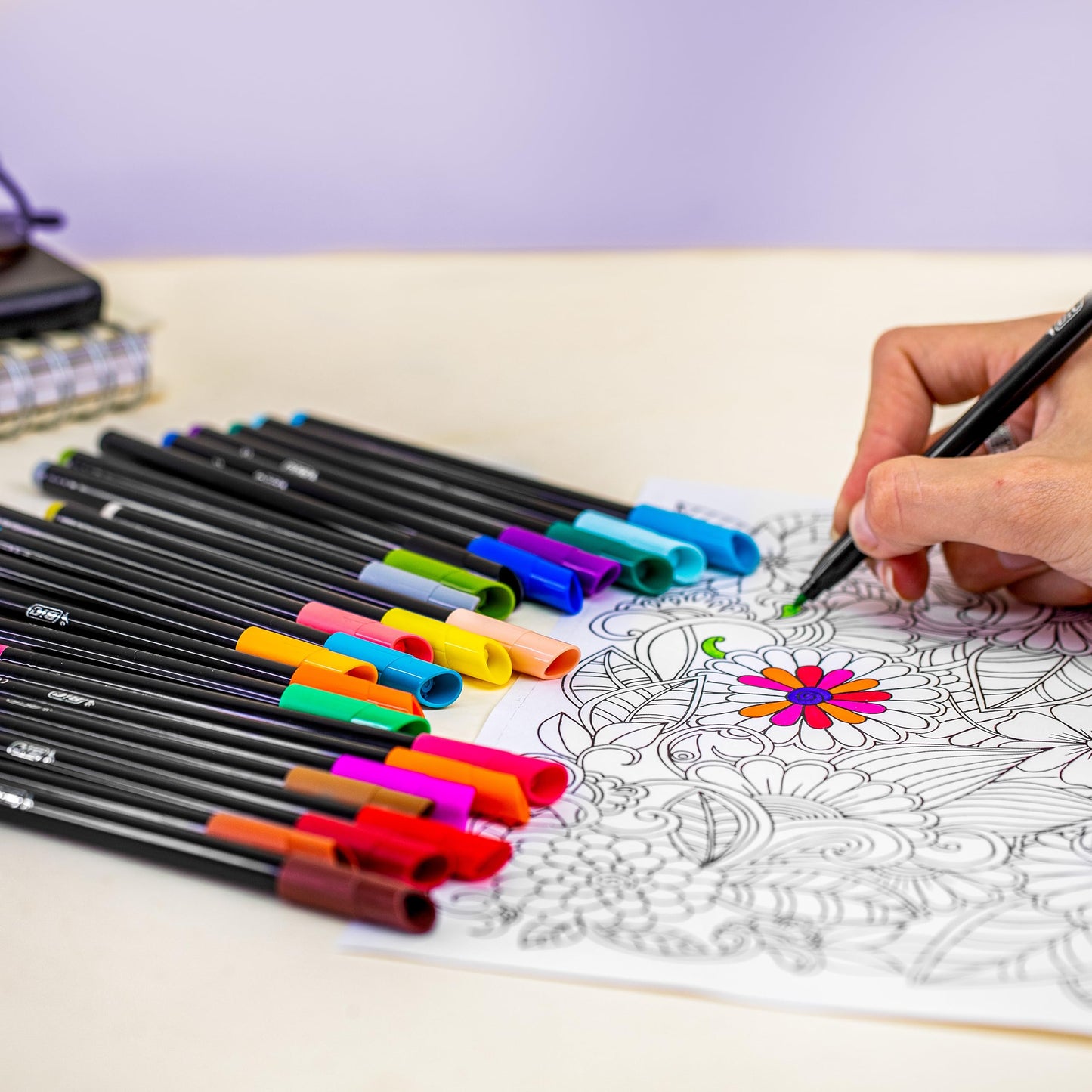 Vibrant Felt Tip Pens, 24 Pack