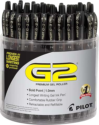 Black Gel Pens, 1 mm, Pack of 48
