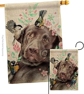 Swallow and dog garden flag set for yard decor