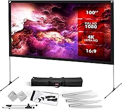 Portable 100-inch HD Projector Screen with Stand