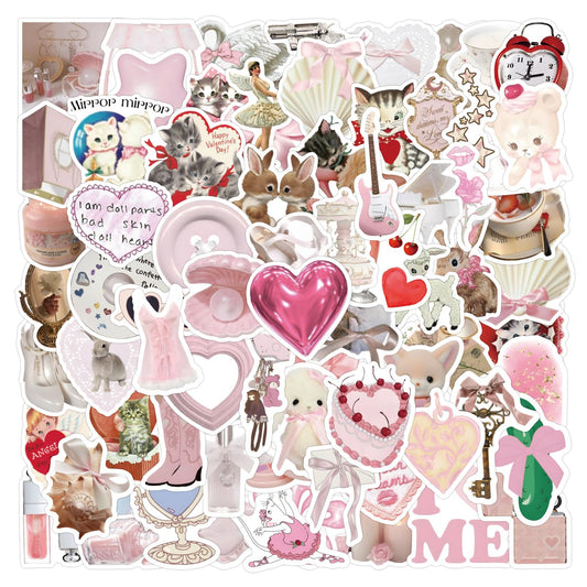 120 Pink Coquette Stickers for Water Bottles and Decor